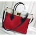 Louis Vuitton Twist Calfskin and Monogram Canvas On My Side Tote Bag M53824 Rouge Pirate 2019