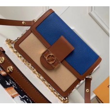 Louis Vuitton Taurillon Leather Dauphine MM Bag M55071 Blue/Beige 2019