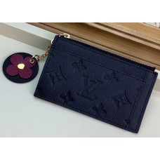 Louis Vuitton Flower Monogram Empreinte Zipped Card Holder M68338 Black 2019