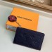 Louis Vuitton Flower Monogram Empreinte Zipped Card Holder M68338 Navy Blue 2019