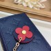 Louis Vuitton Flower Monogram Empreinte Zipped Card Holder M68338 Navy Blue 2019