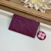 Louis Vuitton Flower Monogram Empreinte Zipped Card Holder M68338 Raisin 2019