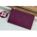 Louis Vuitton Flower Monogram Empreinte Zipped Card Holder M68338 Raisin 2019