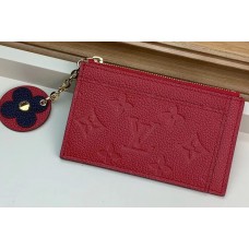 Louis Vuitton Flower Monogram Empreinte Zipped Card Holder M68338 Red 2019