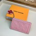 Louis Vuitton Flower Monogram Empreinte Zipped Card Holder M68338 Pink 2019