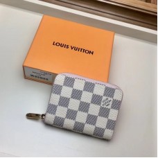 Louis Vuitton Zippy Coin Purse Damier Azur Canvas N60229 Rose Ballerine