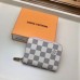 Louis Vuitton Zippy Coin Purse Damier Azur Canvas N60229 Rose Ballerine