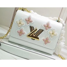 Louis Vuitton Epi Leather and Studded Twist MM Bag White 2019