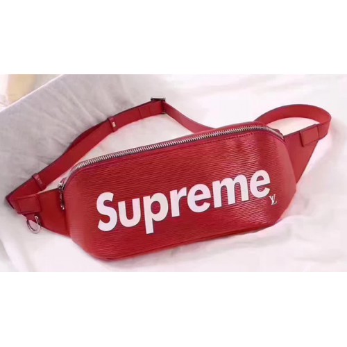 Louis Vuitton x Supreme LV X Supreme Red Epi Bumbag 3lk310s