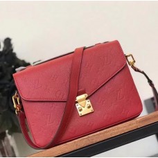 Louis Vuitton Pochette Metis Monogram Empreinte Leather Bag M41488 Red