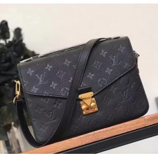 Louis Vuitton Pochette Metis Monogram Empreinte Leather Bag M41487 Noir