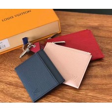 Louis Vuitton Trio Epi Leather Wallet M62254 Blue/Pink/Red