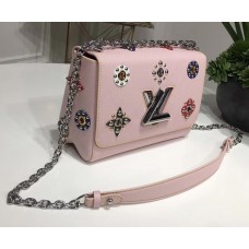 Louis Vuitton Epi Denim Leather With Hand-beaded Motifs Shoulder Bag M54217 Pink 2017