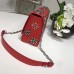 Louis Vuitton Epi Denim Leather With Hand-beaded Motifs Shoulder Bag M54217 Red 2017