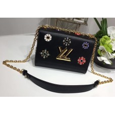 Louis Vuitton Epi Denim Leather With Hand-beaded Motifs Shoulder Bag M54217 Black 2017