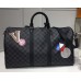 Louis Vuitton Damier Graphite Canvas With Iconic Label Kepall 45 Bandoulière N41057 2017