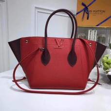 Louis Vuitton Freedom Grained Calfkin Leather Tote Handbag M54843 Burgundy 2017