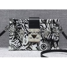 Louis Vuitton Petite Malle Bag M54918 Black/White 2017