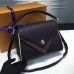 Louis Vuitton Grained Calfskin Double V Handbag M54439 Noir 2017