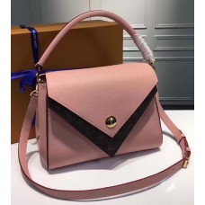 Louis Vuitton Grained Calfskin Double V Handbag M54440 Rose Poudre 2017