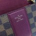 Louis Vuitton Damier Ebene Canvas With Stripe Taurillon Leather Wight Bag N64418 Burgundy 2017