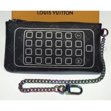 Louis Vuitton Monogram Eclipse Coated Canvas Ipone Pouch M64433 2017