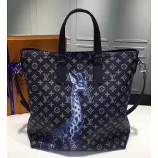 Louis Vuitton Original Leather Giraffe Print Tote NS Monogram Men’s Bag M54127 Black 2017