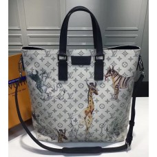 Louis Vuitton Original Leather Giraffe Print Tote NS Monogram Men’s Bag M541295 White 2017