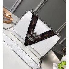 Louis Vuitton EPI Monogram Canvas Chevron Stud Twist MM Bag White 2018