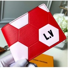 Louis Vuitton Football Print Short Wallet M63228 Red/White 2018