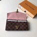 Louis Vuitton Damier Canvas Clapton Wallet N64447 Pink 2018