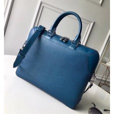 Louis Vuitton Men's Oliver Briefcase in Epi Leather M51691 Blue Oxford 2018