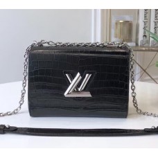 Louis Vuitton Twist MM Bag in Embossed Leather M50280 Black 2018