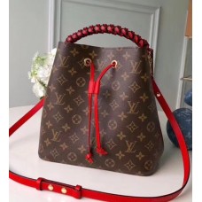 Louis Vuitton NéoNoé Bucket Top Handle Bag in Monogram Canvas M43985 Red 2018
