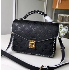 Louis Vuitton Pochette Metis Messenger Top Handle Bag M43942 Black Monogram Empreinte Leather 2018