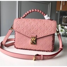 Louis Vuitton Pochette Metis Messenger Top Handle Bag M43941 Pink Monogram Empreinte Leather 2018