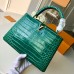 Louis Vuitton Capucines BB Top Handle in Crocodilien Leather N92175 Green 2018