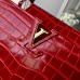 Louis Vuitton Capucines BB Top Handle in Crocodilien Leather N93992 Red 2018