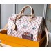 Louis Vuitton Catogram Monogram Canvas Speedy 30 Bandouliere Bag M44400 White 2018