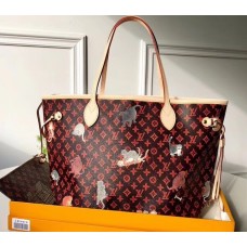 Louis Vuitton Catogram Monogram Canvas Neverfull MM Tote Bag M44441 Brown 2018