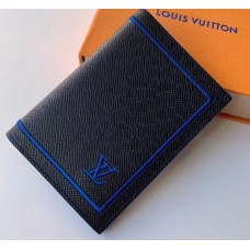 Louis Vuitton Leather Passport Cover Black/Blue 2019