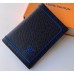 Louis Vuitton Leather Passport Cover Black/Blue 2019