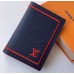 Louis Vuitton Leather Passport Cover Dark Blue/Red 2019