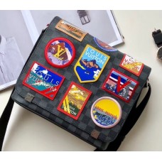 Louis Vuitton Travel Stickers Patches Alps Damier Graphite Canvas District PM Messenger Bag N40040 2018