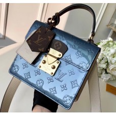 Louis Vuitton Monogram Vernis Patent Leather Spring Street Bag M90373 Bleu Jean 2019