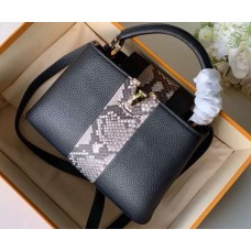 Louis Vuitton Capucines BB Bag Central Stripe Python N94220 Black