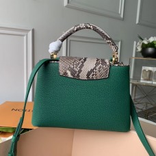 Louis Vuitton Capucines BB Bag Python Handle and Flap N95384 Louxor Green