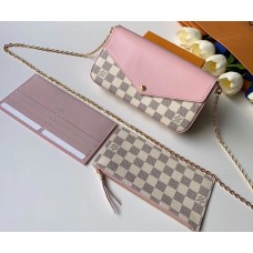 Louis Vuitton Damier Azur Canvas Pochette Felicie Chain Wallet Bag N60235 2019