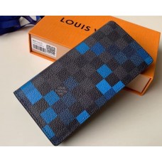 Louis Vuitton Damier Graphite Pixel Canvas Brazza Wallet N60162 Blue 2019