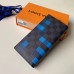 Louis Vuitton Damier Graphite Pixel Canvas Brazza Wallet N60162 Blue 2019